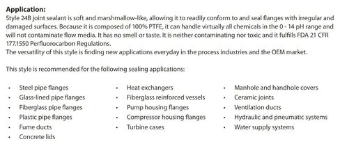 Lamons Sterling Seal and Supply (STCC) 1500.10075 1500/Teadit 24B مانع التسرب الأبيض PTFE للتطبيقات في حواف الأنابيب المصنوعة من الفولاذ والزجاج المبطن والبلاستيك والألياف الزجاجية وقنوات الدخان والأغطية الخرسانية والمبادلات الحرارية، بعرض 1 بوصة، 75 بوصة in Saudi Arabia