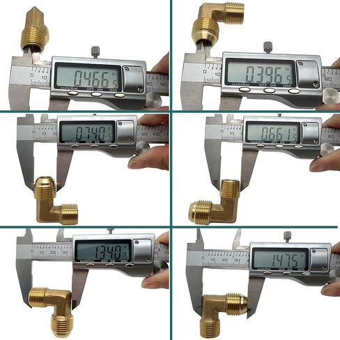 2PCS 90 Degree Elbow 1/2" Flare x 3/8" NPT Male Adapter Brass Fitting for Air Fuel Oil Line by CX WONDERLAND in Kuwait