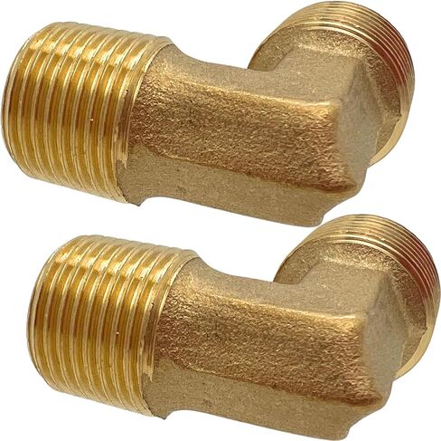 2PCS 90 Degree Elbow 1/2" Flare x 3/8" NPT Male Adapter Brass Fitting for Air Fuel Oil Line by CX WONDERLAND in Kuwait