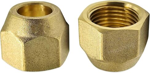 Hooshing 1/2" Brass Flare Nut, 6PCS SAE 45 Degree Flare Tube Fittings for Air Conditioning Copper Pipe Extension Butt in Saudi Arabia