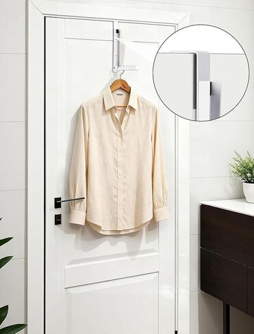 عبوتان من خطافات شماعات فوق الباب مع وسادات إضافية مضادة للانزلاق، رفوف معدنية لتجفيف الملابس قابلة للطي للغسيل، والنوم، ورف منظم مناشف المعطف المحمول لتوفير المساحة للسفر، وتخزين التعليق in Kuwait