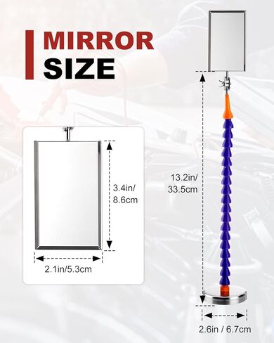 Inspection Mirrors Welding Mechanic Mirror with Magnetic Base Adjustable Arm Machine Tool for Technicians Auto Mechanics for Use in Confined Spaces in Kuwait