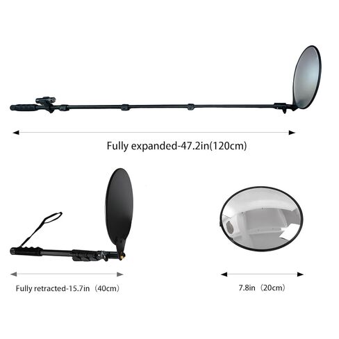 Under Vehicle Inspection Mirror, 8-Inch, LED Light, 180° Adjustable， Telescopic Handle – Security Mirror for Car, Workshop & DIY Use in Saudi Arabia