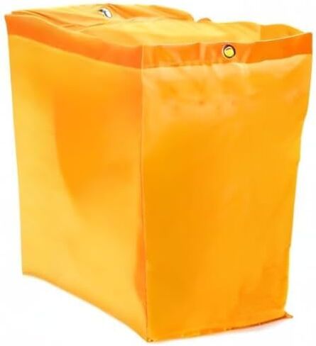 QWORK Replacement Janitorial Cart Bag, 4 Pack 24 Gallon Waterproof Large Capacity Housekeeping Commercial Replacement Cleaning Cart Bag for Collecting Trash or Clothing (Yellow) in Saudi Arabia