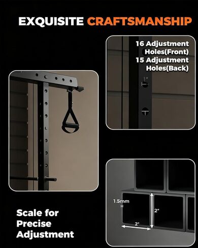 Power Cage, All-in-1 Home Gym with LAT Pulldown & Cable System, 2000LBS Squat Rack for Home & Garage & Apartment Use, Workout Cage with More Attachments in Saudi Arabia
