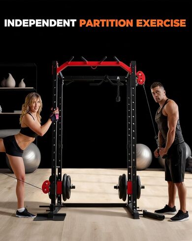 Power Cage, All-in-1 Home Gym with LAT Pulldown & Cable System, 2000LBS Squat Rack for Home & Garage & Apartment Use, Workout Cage with More Attachments in Saudi Arabia