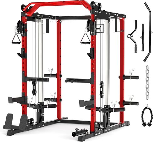 صالة الألعاب الرياضية المنزلية Power Cage، نظام كروس مزدوج للكابلات، حامل طاقة الكل في واحد مع ملحقات تدريب القوة لتدريبات الجسم بالكامل in Kuwait