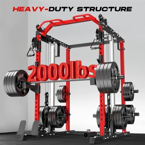 صالة الألعاب الرياضية المنزلية Power Cage، نظام كروس مزدوج للكابلات، حامل طاقة الكل في واحد مع ملحقات تدريب القوة لتدريبات الجسم بالكامل in Kuwait