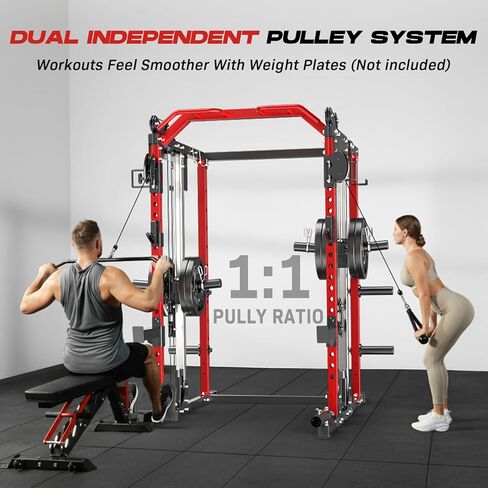 صالة الألعاب الرياضية المنزلية Power Cage، نظام كروس مزدوج للكابلات، حامل طاقة الكل في واحد مع ملحقات تدريب القوة لتدريبات الجسم بالكامل in Kuwait