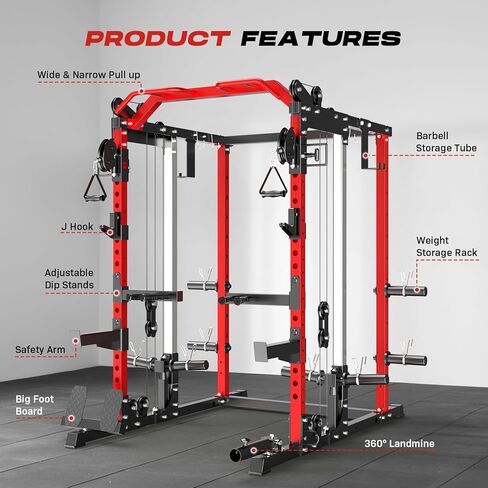 صالة الألعاب الرياضية المنزلية Power Cage، نظام كروس مزدوج للكابلات، حامل طاقة الكل في واحد مع ملحقات تدريب القوة لتدريبات الجسم بالكامل in Kuwait