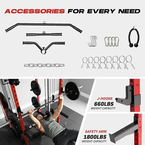 صالة الألعاب الرياضية المنزلية Power Cage، نظام كروس مزدوج للكابلات، حامل طاقة الكل في واحد مع ملحقات تدريب القوة لتدريبات الجسم بالكامل in Kuwait