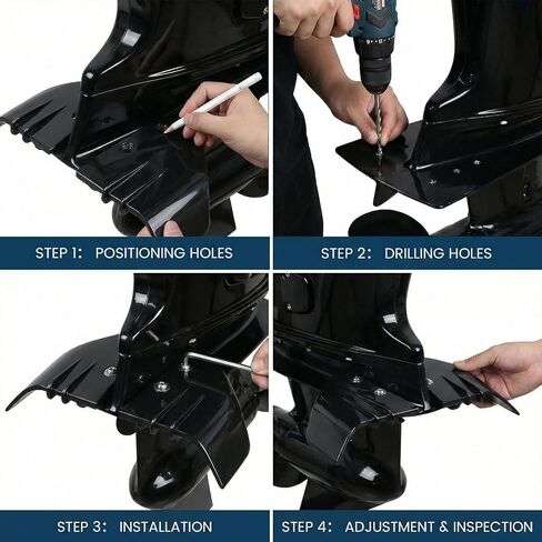 Universal Whale Tail Hydrofoil Stabilizer Fin Kit for Outboard & Stern Drive Motors (5-150 HP) - Enhance Performance & Stability (Classic Black) in Saudi Arabia