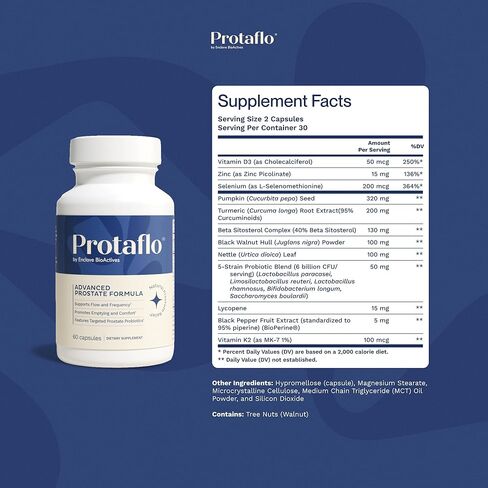 Prostate Supplements for Men 2 Pack - Supports Urinary Flow & Bladder Control | Probiotics + Black Walnut, Nettle, Turmeric, Lycopene, Pumpkin Seed, Vitamin D3 & K2, Zinc + Selenium, 60 Caps in Saudi Arabia