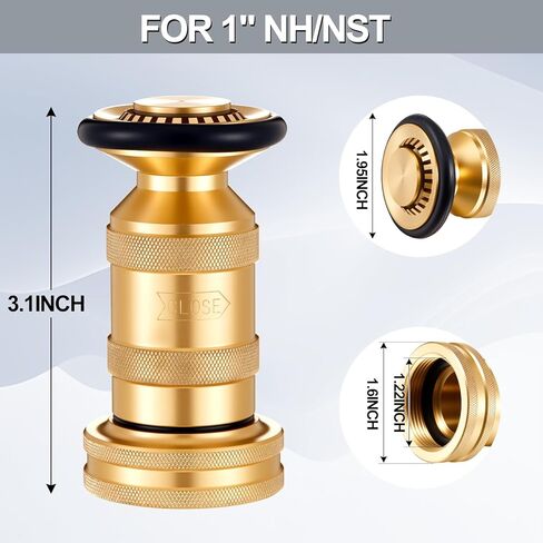 Shimeyao 2 قطعة 1 بوصة NH/NST فوهة خرطوم الحريق النحاسي معدات الحريق الثقيلة الصناعية رذاذ نفاث الضباب in Kuwait
