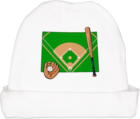 inktastic Colorado Baseball Diamond with Bat and Glove Baby Beanie Hat in Saudi Arabia