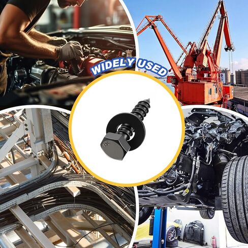 Zonon 50 Pcs 1/4" x 2" Inch Hex Lag Bolts 304 Stainless Steel Black Lag Screws 50 Screws and 50 Washers Industrial/Commercial Grade in Saudi Arabia