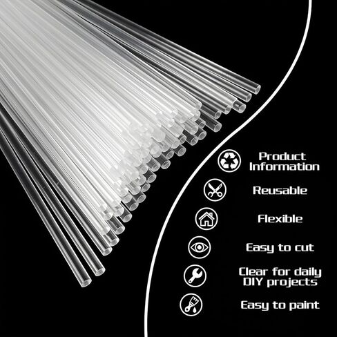 120Pcs 7.87 Inch Clear Acrylic Rods 2 mm Diameter Acrylic Cake Pops Sticks Round Plastic Cake Topper Sticks for Lollipop, Cupcakes Topper Making, DIY Crafts, Cocktail Stirrer in Kuwait