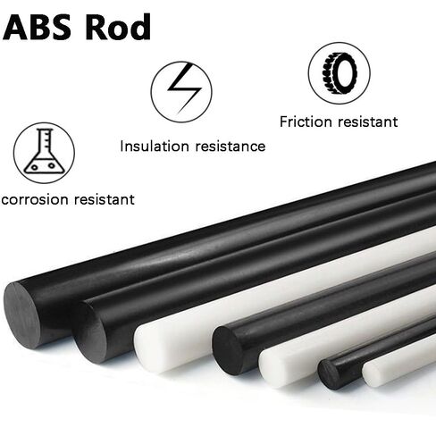 10 قطعة قضبان بلاستيكية ABS سوداء 1/4 بوصة (6 مم) × 12 بوصة، ABS عصا مستديرة شريط صلب مستدير لألعاب ذاتية الصنع وصناعة نماذج الحرف اليدوية in Saudi Arabia