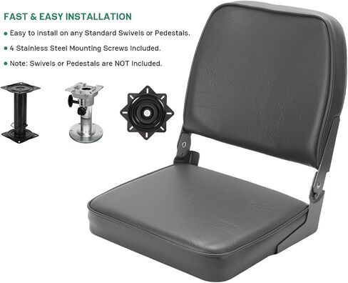 Folding Boat Seat, Thick Marine Grade Foam Padding with Aluminum Alloy Hinges, Lightweight Foldable Chair for Bass Boat Canoe Pontoon in Kuwait