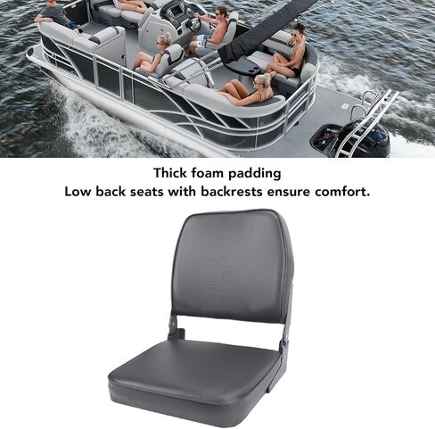 مقعد قارب قابل للطي، كرسي منخفض الظهر مع بطانة إسفنجية سميكة من الدرجة البحرية، تصميم خفيف الوزن قابل للطي لقارب القارب العائم، مفصلات من سبائك الألومنيوم in Kuwait