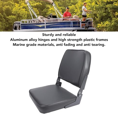 مقعد قارب قابل للطي، كرسي منخفض الظهر مع بطانة إسفنجية سميكة من الدرجة البحرية، تصميم خفيف الوزن قابل للطي لقارب القارب العائم، مفصلات من سبائك الألومنيوم in Kuwait