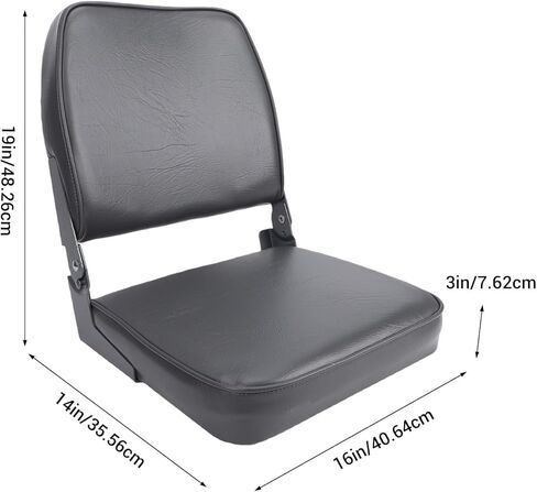 مقعد قارب قابل للطي، كرسي منخفض الظهر مع بطانة إسفنجية سميكة من الدرجة البحرية، تصميم خفيف الوزن قابل للطي لقارب القارب العائم، مفصلات من سبائك الألومنيوم in Kuwait