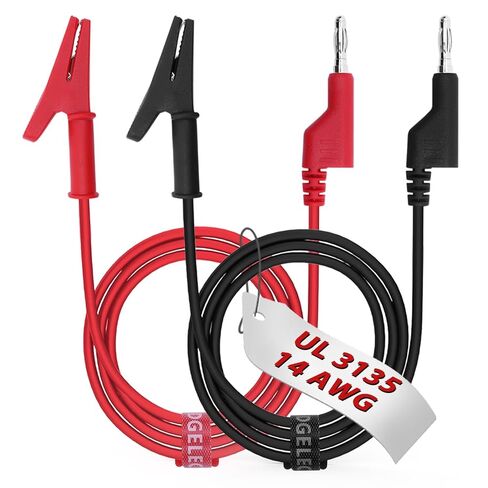 14 Gauge 2pcs 3.3 Ft Stackable 4MM Banana Plug to Alligator Clips UL3135, Heavy Duty Silicone Test Leads Set Jumper Wires Kit for Testing - EDGELEC in Kuwait