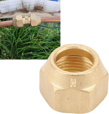 10 Pcs 5/8in Brass Flare Nut for Air Conditioning Copper Pipe Extension Butt, High Pressure Resist 150PSI Copper Tube Flare Nut for AC Repair Maintenance in Saudi Arabia