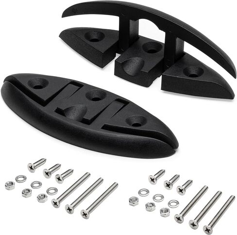 KWAN 5 بوصة قارب قابل للطي، مربط قفص الاتهام قابل للطي مع مسامير طويلة ومسامير قصيرة (M6)، نايلون من الدرجة البحرية، أسود، فتحتان (قطعتان) in Kuwait