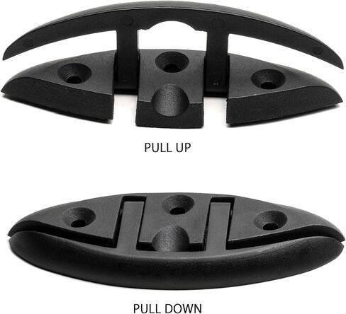 KWAN 5 بوصة قارب قابل للطي، مربط قفص الاتهام قابل للطي مع مسامير طويلة ومسامير قصيرة (M6)، نايلون من الدرجة البحرية، أسود، فتحتان (قطعتان) in Kuwait