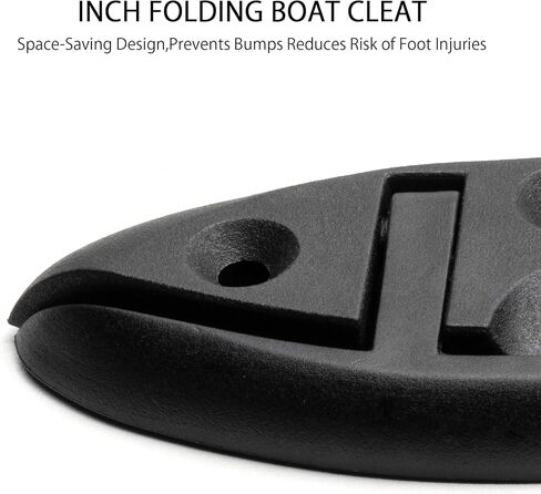 KWAN 5 بوصة قارب قابل للطي، مربط قفص الاتهام قابل للطي مع مسامير طويلة ومسامير قصيرة (M6)، نايلون من الدرجة البحرية، أسود، فتحتان (قطعتان) in Kuwait