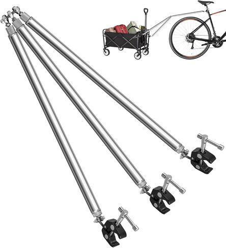 موصل وصلة وصلة مقطورة الدراجة متوافق مع الدراجات الكهربائية والسكوتر مع رف الأمتعة الخلفي، مقطورة دراجة محمولة قابلة للطي للتخييم والبقالة والتسوق الرياضي مع مشابك سريعة الفك in Kuwait