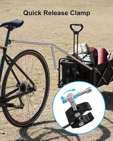 موصل وصلة وصلة مقطورة الدراجة متوافق مع الدراجات الكهربائية والسكوتر مع رف الأمتعة الخلفي، مقطورة دراجة محمولة قابلة للطي للتخييم والبقالة والتسوق الرياضي مع مشابك سريعة الفك in Kuwait