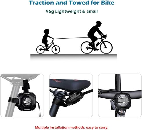 حبل سحب الدراجة بطول 8.2أقدام، حبل جر قابل للسحب مع صندوق حبل، أدوات مقطورة لركوب الدراجات في الهواء الطلق محمولة خلف جهاز جر الدراجة الجبلية وحبل سحب للوالدين والطفل in Kuwait