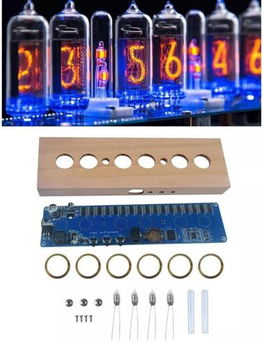 6 أرقام In14 Nixie أنبوب ساعة إلكترونية لتقوم بها بنفسك عدة ، مع إضاءة خلفية Rgb ، لـ Dc12v 187x48 مللي متر Pcb ملحقات لوحة دوائر كهربائية in Kuwait