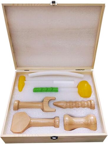 Hammer Spine Set,Chiropractic Hammer,Chiropractic Adjustment Hammer,Chiropractic Chisel,Solid Wood Material,Smooth Structure,for People with Insufficient Sleep and Physical Fatigue in Kuwait