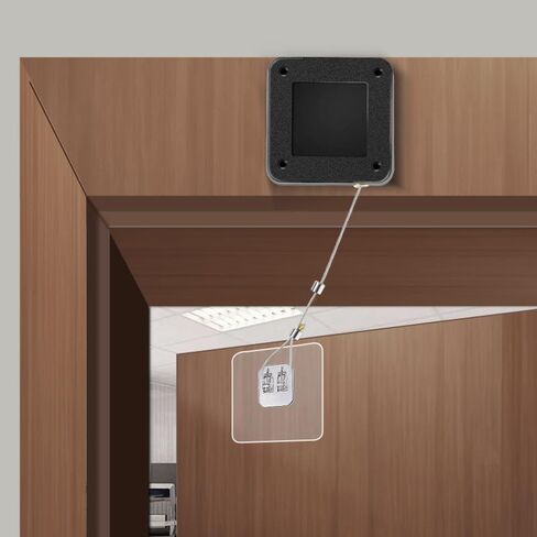 1pc Black Punch Free Automatic Sensor Door Closer Automatic Shutdown Device Non Punching Telescopic Sliding Door Device in Saudi Arabia