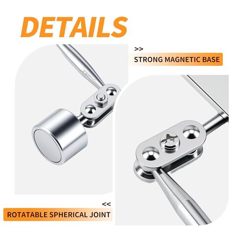 HARDK Inspection Mirror with Magnetic Base - 3.5 Inch x 2 Inch - Swivel Angle Ball Joint Antenna Inspection Mirror for Equipment Inspection Tools, Mechanical Welding, Coffee Machine Maintenance in Kuwait
