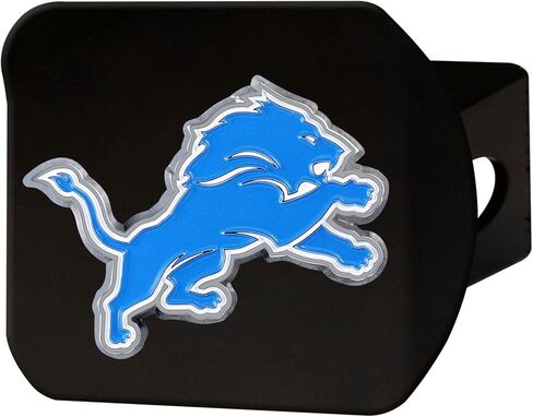 غطاء وصلة ربط معدني أسود من Detroit Lions NFL مع شعار الفريق الملون ثلاثي الأبعاد من FANMATS - تصميم فريد من نوعه لشعار الفريق - سهل التركيب على الشاحنة، وسيارات الدفع الرباعي، والسيارة - هدية مثالية لمحبي كرة القدم الصلبة in Saudi Arabia