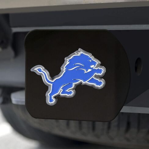غطاء وصلة ربط معدني أسود من Detroit Lions NFL مع شعار الفريق الملون ثلاثي الأبعاد من FANMATS - تصميم فريد من نوعه لشعار الفريق - سهل التركيب على الشاحنة، وسيارات الدفع الرباعي، والسيارة - هدية مثالية لمحبي كرة القدم الصلبة in Saudi Arabia