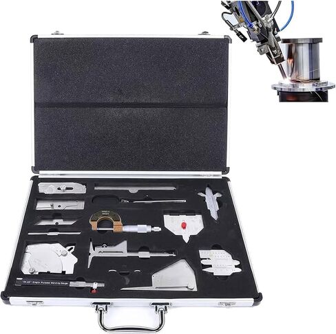13pcs Welding Gauge Tool Set, Metric Welding Inspection Kit with Carry Case, Weld Seam Measuring Ruler for Industrial Use, Durable and Portable Welding Tools in Saudi Arabia