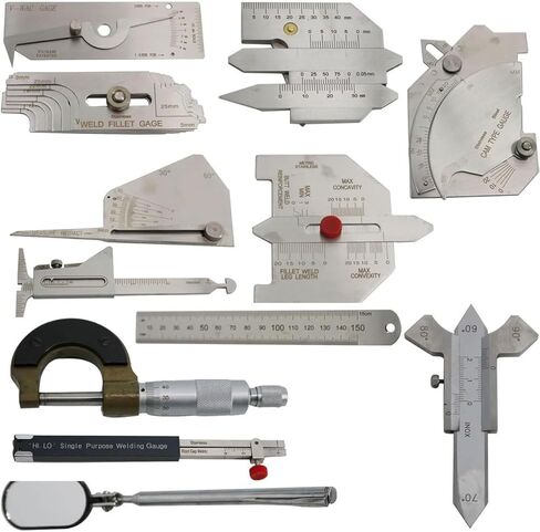 13pcs Welding Gauge Tool Set, Metric Welding Inspection Kit with Carry Case, Weld Seam Measuring Ruler for Industrial Use, Durable and Portable Welding Tools in Saudi Arabia