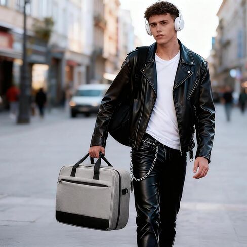 Audio Mixer Case 15.5 x 13 x 6 in, Gray DJ Mixer Bag, Podcast Mixer Case with 0.4 in Padding, Adjustable Dividers, Secure Straps, Multiple Pockets, Luggage Strap in Kuwait