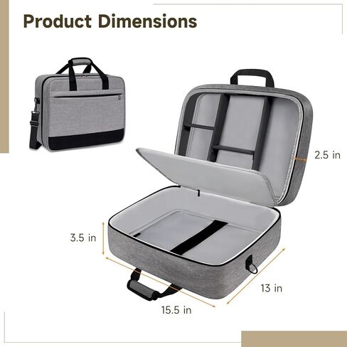 Audio Mixer Case 15.5 x 13 x 6 in, Gray DJ Mixer Bag, Podcast Mixer Case with 0.4 in Padding, Adjustable Dividers, Secure Straps, Multiple Pockets, Luggage Strap in Kuwait