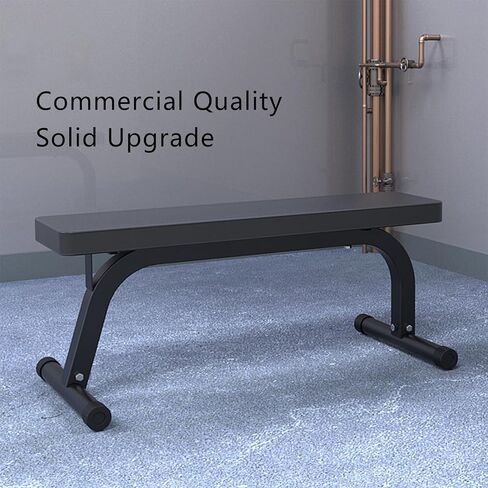 Flat Weight Bench, Commercial Quality, Black, Solid Upgrade, Home Gym Workout Equipment in Saudi Arabia