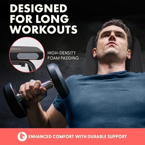 SQUATZ Foldable Flat Weight Bench, Heavy-Duty Workout Bench for Home Gym, Compact and Portable Design, Adjustable and Durable Built with Cushioned Backrest for Strength and Resistance Training in Saudi Arabia