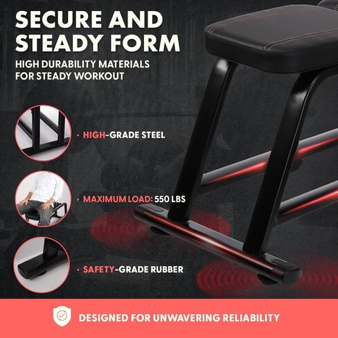 SQUATZ Foldable Flat Weight Bench, Heavy-Duty Workout Bench for Home Gym, Compact and Portable Design, Adjustable and Durable Built with Cushioned Backrest for Strength and Resistance Training in Saudi Arabia