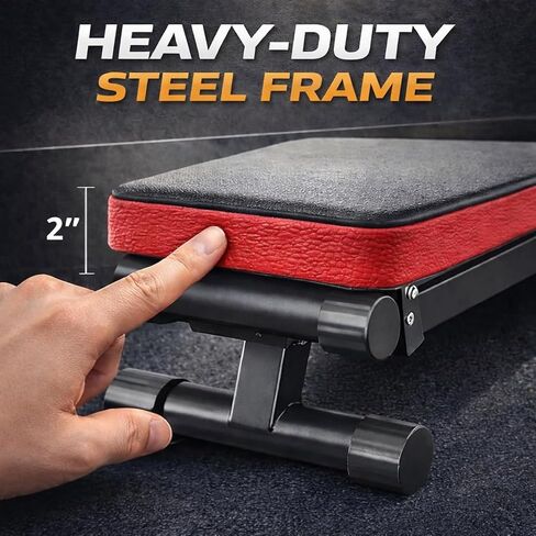 Gym Quality Weight Bench for Home Gym Foldable Workout Bench Flat Exercise Bench 618LB Capacity Strength Training Bench for Bench Press Dumbbell Workout Home Gym Equipment in Kuwait