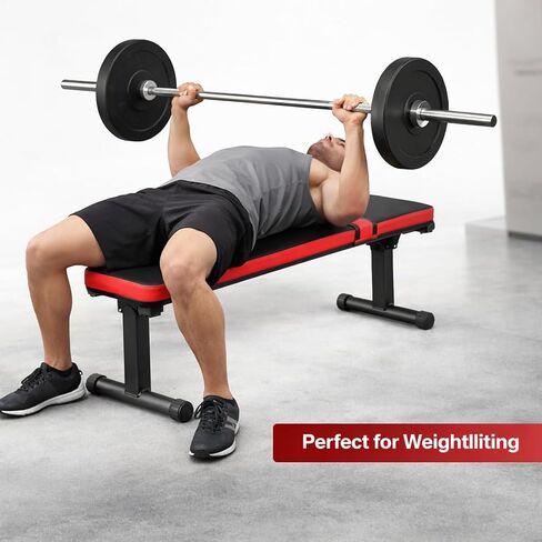 Gym Quality Weight Bench for Home Gym Foldable Workout Bench Flat Exercise Bench 618LB Capacity Strength Training Bench for Bench Press Dumbbell Workout Home Gym Equipment in Kuwait