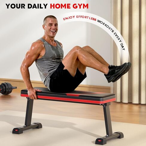 Flat Bench, Foldable Flat Weight Bench for Exercise Workout, 700LBS Easy Assembly for Strength Training at Home Gym in Saudi Arabia